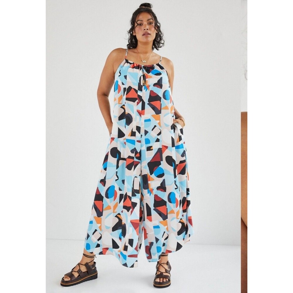 Anthropologie Breezy Wide-leg Jumpsuit Size Medium Womens Lightweight Pockets